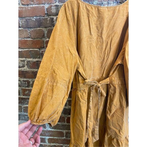 AVA & VIV Burnt Orange Scoop Neck 3/4 Balloon Sleeve Knee-Length Sun Dress Plus - Picture 8 of 13